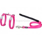 Red Dingo Cat Harness And Lead - Hot Pink
